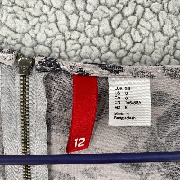 H&M Black and Cream Floral Midi Dress - Picture 6 of 9